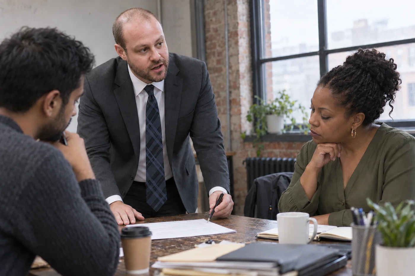 Joshua Butnick conducting a strategic settlement discussion with business partners